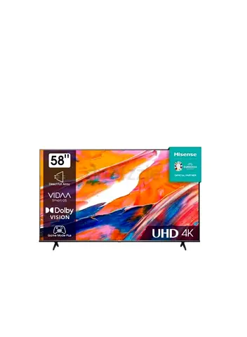 Hisense 58 Inch UHD 4K Smart TV With 60Hz, AI 4K Upscaler, Dolby Vision, Game Mode Plus  Voice