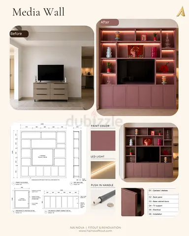 TV Wall - Design, fabrication and installation