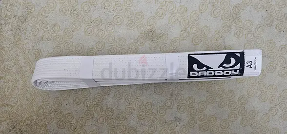 🥋 BAD BOY White BJJ Belt – Size A3 جزام جيو جيتسو