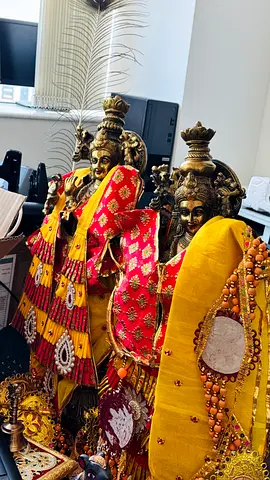 Pair of Vintage Brass Hindu Deities with Traditional Dressings