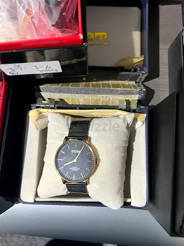 Daniel Wellington-style Mens Black Mesh Strap Watch (Rose Gold Case)