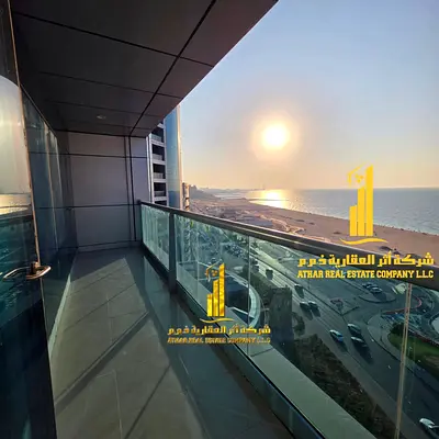 A fully furnished Duplex 3-bedroom apartment, with sea view balcony, including all services, with a gym, swimming pool, and private parking.