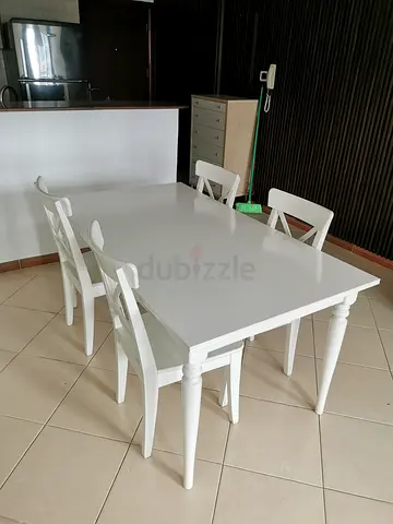 IKEA White 4-Seater Dining Set