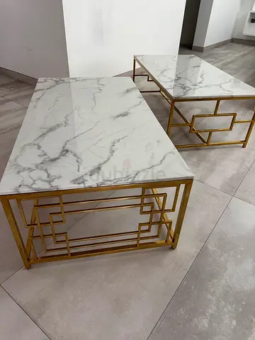 5 piece selection of Marble  Gold Table Set