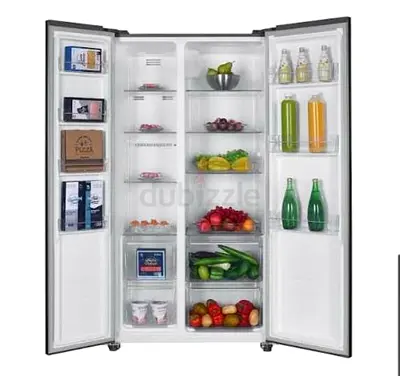 Large Double-Door Side-by-Side Refrigerator - Spacious White Goods