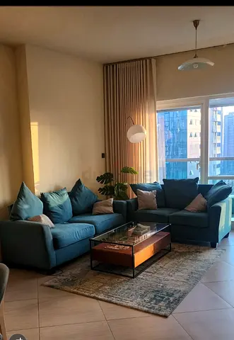 Teal Fabric 3+2 sofa + coffee table