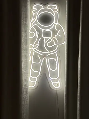 White Neon Astronaut Wall Light - Decorative LED Art