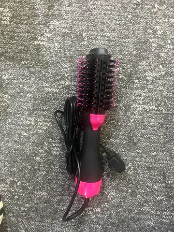 Hot Air Round Brush Hair Styler - Pink/Black