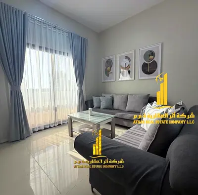 ( اول ساكن ) اجمل شقة غرفة وصالة مع بلكونة اطلالة مفتوحة مفروشة فرش جديد للايجار الشهرى بعجمان - الكورنيش