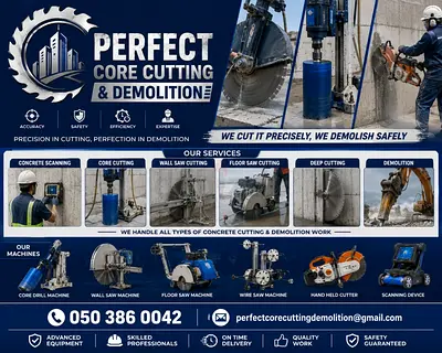 Hello Sir, We provide professional Core Cutting, Wall Cutting, Slab Cutting, Concrete Scanning, Demo