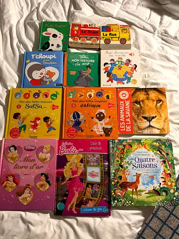 Collection of 12 Childrens Picture and Activity Books (French  English) including Seasons, Animals