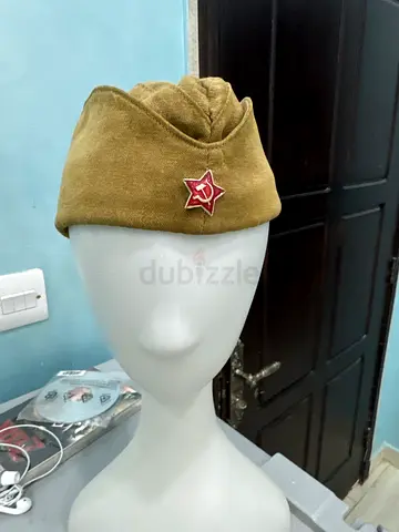 Original Soviet Pilotka Cap with Red Star طاقيه سوفييتية بيلوتكا مع نجمة حمراء