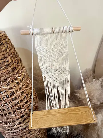 Handmade Macramé Wall Hanging - Neutral Cotton Tassel Decor
