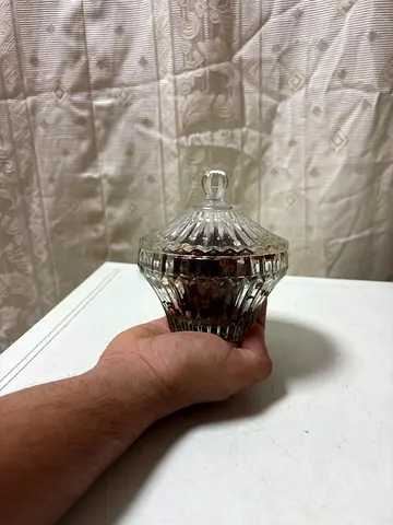 Glass Candy Dish with Lid - Used