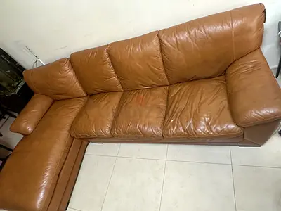 L shaped Leather Sofa 5 seater