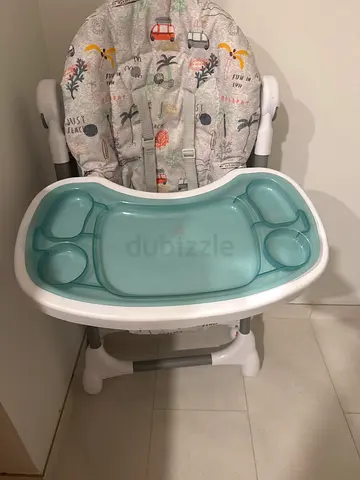 Adjustable Baby High Chair with Removable Tray - Light Blue