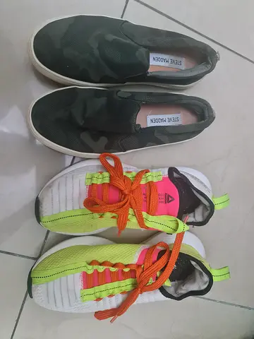 Two pairs of gently used casual shoes (women and unisex sneakers)