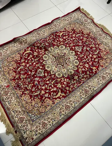 Used Red Persian-style Area Rug - Medium Size