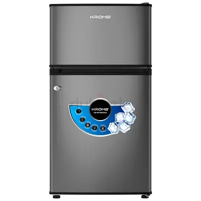 Krome Double-Door Mini Refrigerator - Grey, flawless Condition