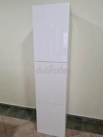 Modern White Gloss Storage Cabinet 40x165cm