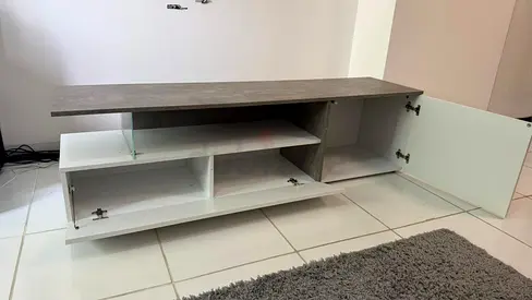 Modern TV Unit with Storage Cabinets