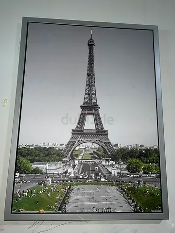 Framed Black  White Eiffel Tower Photograph