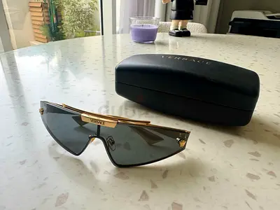 Versace shield sunglasses with case - authentic designer shades
