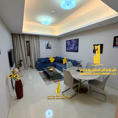 شقة غرفة و صالة مفروشة للإيجار الشهري في عجمان - الراشدية - أبراج غلفا ✔️ شامل جميع الفواتير و الإنترنت مع جيم , مسبح , باركنج