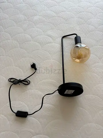 Modern Black Minimalist Table Lamp with Edison Bulb x 2 (price for both)