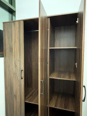 Wooden 3-Drawer Wardrobe / Armoire in Walnut Finish