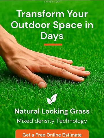 Artificial Grass Turf Roll - Natural Looking, Mixed Density (New)