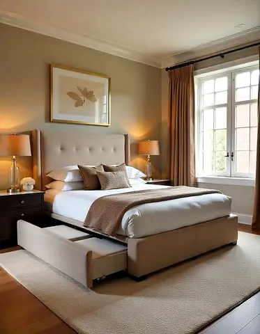 Modern Upholstered Bed with Underbed Storage