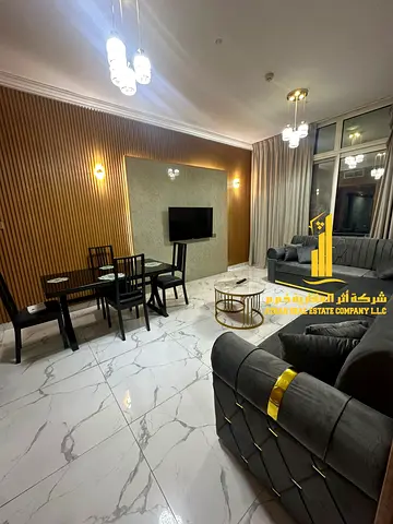 ✨ Furnished 2-bedroom apartment for monthly rent in Ajman - Al Rashidiya ✔️ Includes all bills and internet, gym, swimming pool, and parking