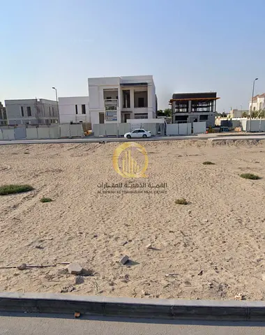 Residential land for sale in Al Tarfa area, Sharjah. The plot is 6183 sq ft. Excellent corner location on 3 streets