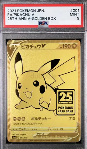PSA Mint 9 2021 Pokémon 25th Anniversary Gold Pikachu V (Japanese) #001