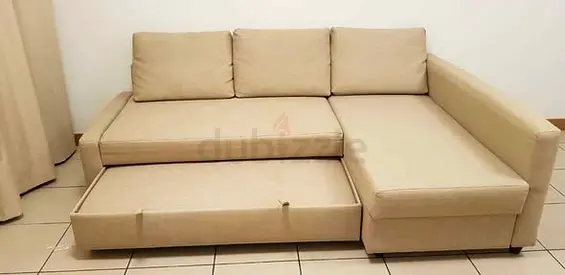IKEA Beige FRIHETEN L Shape Sofa 204 x 140 cm