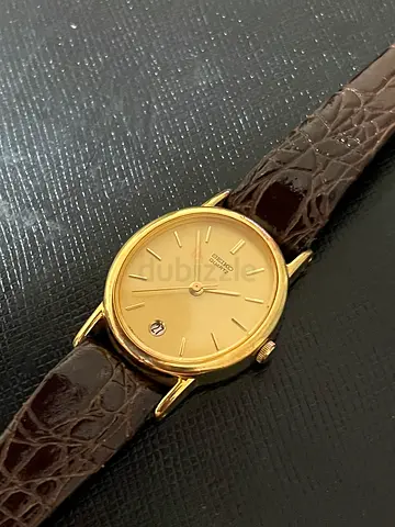 Classic Citizen Gold-Tone Womens Watch with Brown Leather Strap