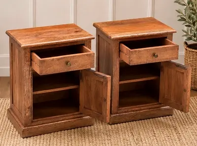 Pair of Solid Wood Nightstands