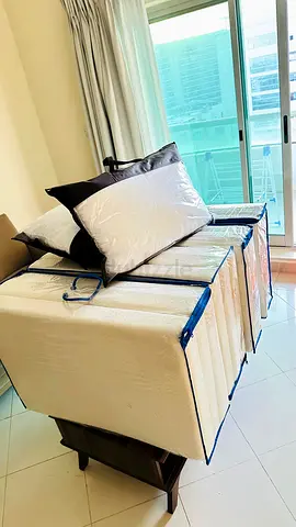 Tri Fold Foam Mattress with Pillow - Good Condition. Only once used.