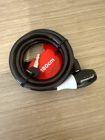 Spartan coiled cable bike lock with keys - brand new, flawless/excellent condition.