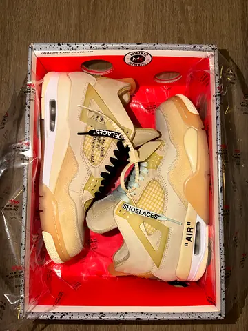 Off-White x Jordan 4 Sail Men’s US 8 / WMNS 9.5 – Box + Zip Tie + Extra Laces