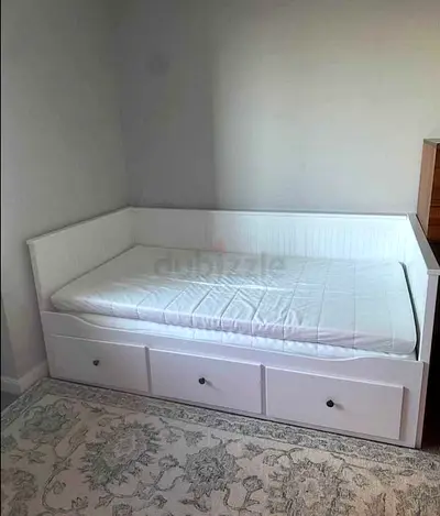 IKEA Hamnes daybed with 3 big storage drawers and 2 IKEA mattresses.