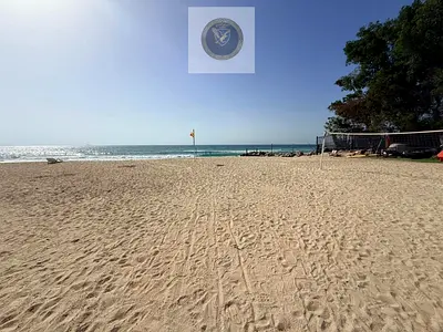 Luxury 3 bedroom apartment for annual rent in Al Khan with free AC 2 free parking gym pool kids area and private beach.