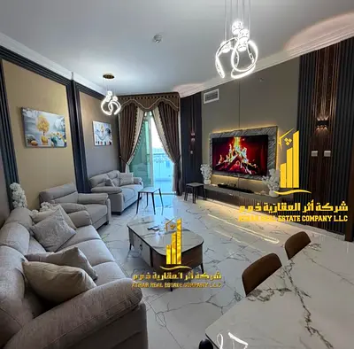 للايجار غرفه وصاله مفروشه بعجمان بفرش نظيف ومرتب _ الراشديه 1 _ ابراج الواحه _ شامل جميع الفواتير والانترنت _  مفروش بالكامل بأثاث أنيق
