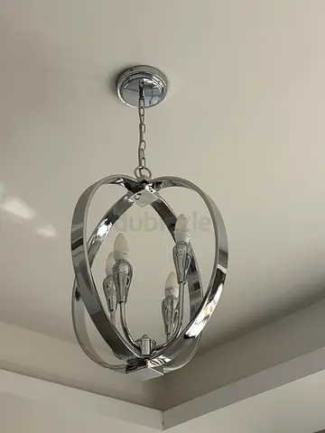 Modern chrome 3-light pendant ceiling chandelier - like new