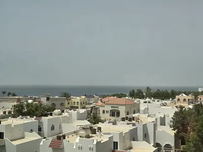 Two bedroom apartment for annual rent in Al Qulaya with full sea view free gym free pool owner attestation built in wardrobes storage room and 2