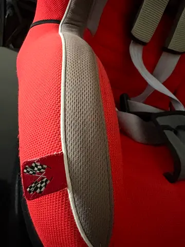 Used red toddler car seat in good condition