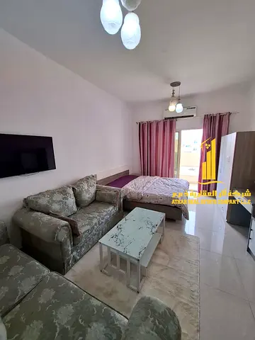 A golden opportunity! Luxurious, fully furnished studio apartment for monthly rent (with balcony) in Al Rawda 1, near Sheikh Mohammed Bin Zayed Road –
