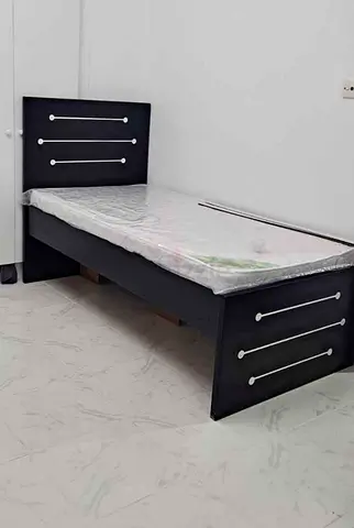 Brand New Single Wooden Bed Frame with Headboard and Footboard - Dark Finish