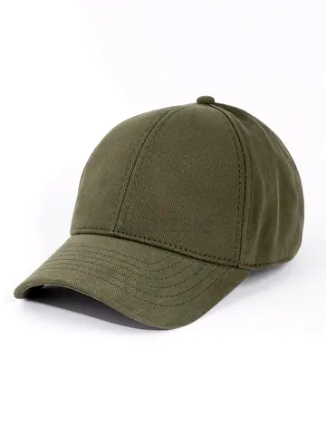 Olive Green Cotton Baseball Cap - Unisex